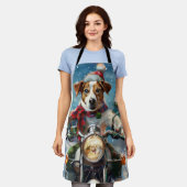 Jack Russell Dog Riding Motorrad Weihnachten Schürze (Getragen)