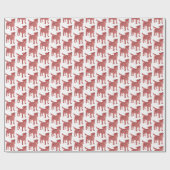 Jack Russell Dog Silhouette Weihnachtsweiße Geschenkpapier (Flach)