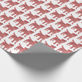 Jack Russell Dog Silhouette Weihnachtsweiße Geschenkpapier (Ecke)