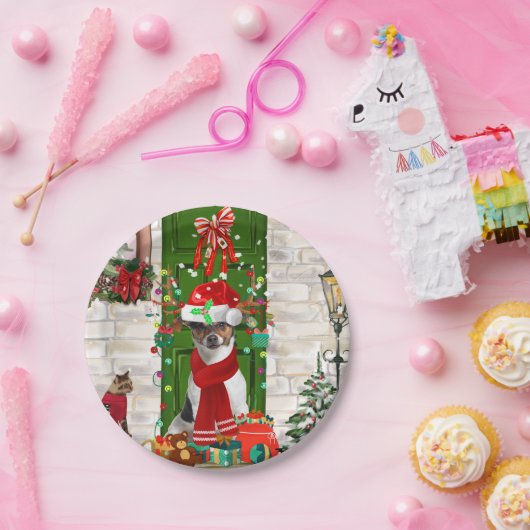 Jack Russell Dog Weihnachten Pappteller (Party)