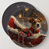 Jack Russell Dog Weihnachtsfest Button (Vorne & Hinten)