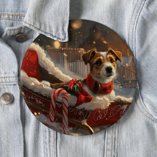 Jack Russell Dog Weihnachtsfest Button (Beispiel)