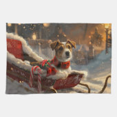 Jack Russell Dog Weihnachtsfest Geschirrtuch (Horizontal)