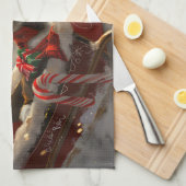 Jack Russell Dog Weihnachtsfest Geschirrtuch (Viertel Falte)