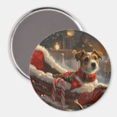 Jack Russell Dog Weihnachtsfest Magnet (Vorderseite/Rückseite)
