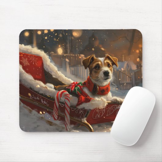 Jack Russell Dog Weihnachtsfest Mousepad (Mit Mouse)