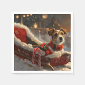 Jack Russell Dog Weihnachtsfest Serviette (Vorderseite)