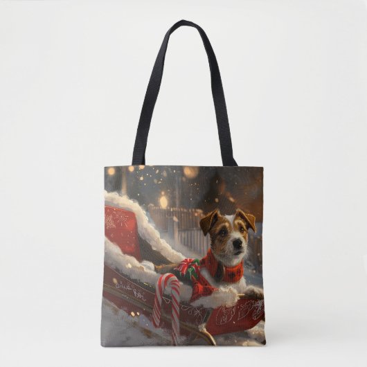Jack Russell Dog Weihnachtsfest Tasche (Vorderseite)