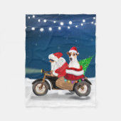 Jack Russell Dog Weihnachtsmann Claus Fleecedecke (Vorderseite)
