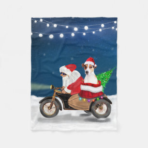 Jack Russell Dog Weihnachtsmann Claus Fleecedecke