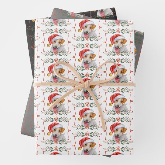 Jack Russell Dog Weihnachtswrapping Paper Sheets Geschenkpapier Set (Beispiel)