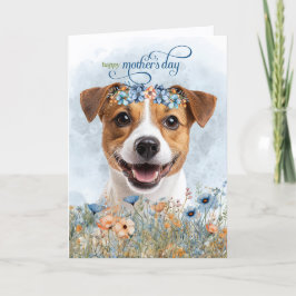 Jack Russell Dog Wildflowers Mother's Day Feiertagskarte