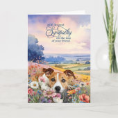 Jack Russell Dog with Wildflowers Pet Sympathy Karte (Vorderseite)