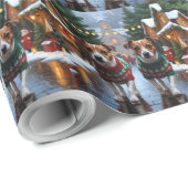 Jack Russell Dogs Christmas Snow Holiday Geschenkpapier (Rolleneckpunkt)
