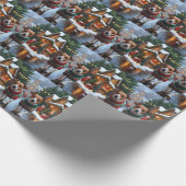 Jack Russell Dogs Christmas Snow Holiday Geschenkpapier (Ecke)