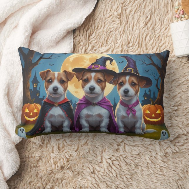 Jack Russell Dogs Pumpkin Halloween Funny Lendenkissen (Decke)