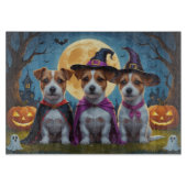 Jack Russell Dogs Pumpkin Halloween Funny Schneidebrett (Vorderseite)