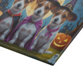 Jack Russell Dogs Pumpkin Halloween Funny Schneidebrett (Ecke)
