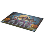 Jack Russell Dogs Pumpkin Halloween Funny Schneidebrett (Ecke)