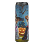 Jack Russell Dogs Pumpkin Halloween Funny Thermosbecher (Rückseite)