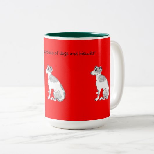 Jack Russell Dogs Zweifarbige Tasse (VorderseiteRechts)