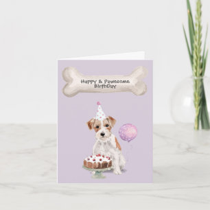 Jack Russell Drahthaar Geburtstag Feiertagskarte