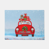 Jack Russell fährt mit dem Weihnachtsmann in Auto Fußmatte (Vorderseite)