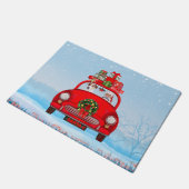 Jack Russell fährt mit dem Weihnachtsmann in Auto Fußmatte (Schrägansicht)