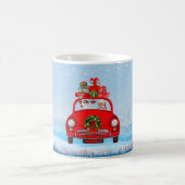 Jack Russell fährt mit dem Weihnachtsmann in Auto Kaffeetasse (Mittel)