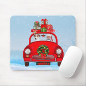Jack Russell fährt mit dem Weihnachtsmann in Auto Mousepad (Mit Mouse)