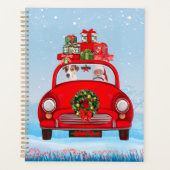 Jack Russell fährt mit dem Weihnachtsmann in Auto Planer (Vorderseite)
