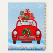 Jack Russell fährt mit dem Weihnachtsmann in Auto Planer (Rückseite)
