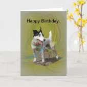 Jack Russell Geburtstagskarte. Karte (Gelbe Blume)