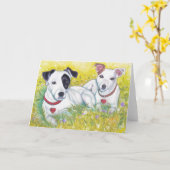 Jack-Russell-Grußkarte Karte (Gelbe Blume)