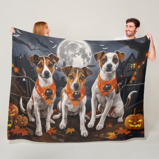 Jack Russell Halloween Gruselig Fleecedecke (Beispiel)