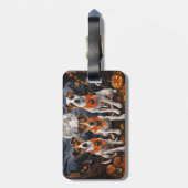 Jack Russell Halloween Spooky Gepäckanhänger (Rückseite vertikal)