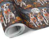 Jack Russell Halloween Spooky Geschenkpapier (Rolleneckpunkt)