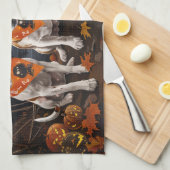 Jack Russell Halloween Spooky Geschirrtuch (Viertel Falte)