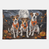 Jack Russell Halloween Spooky Geschirrtuch (Horizontal)