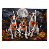 Jack Russell Halloween Spooky Große Geschenktüte (Rückseite)