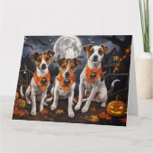 Jack Russell Halloween Spooky Karte (Vorderseite)