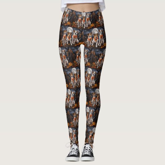 Jack Russell Halloween Spooky Leggings (Vorderseite)
