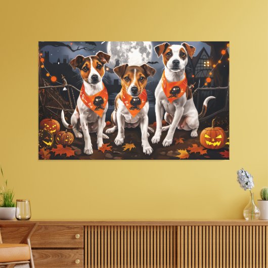 Jack Russell Halloween Spooky Leinwanddruck (Insitu (Wohnzimmer))