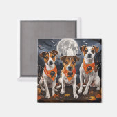 Jack Russell Halloween Spooky Magnet (Vorderseite/Rückseite)