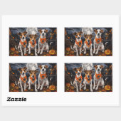 Jack Russell Halloween Spooky Rechteckiger Aufkleber (Blatt)