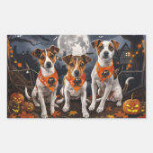 Jack Russell Halloween Spooky Rechteckiger Aufkleber (Vorderseite)