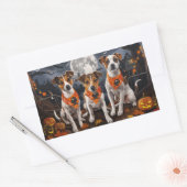 Jack Russell Halloween Spooky Rechteckiger Aufkleber (Umschlag)