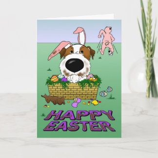 Jack Russell Happy Oaster Card Feiertagskarte