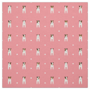 Jack Russell hat winzige Terrier Dots Muster pink Stoff