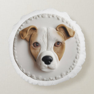 Jack Russell Hund 3D Inspiriert  Rundes Kissen
